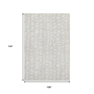HomeRoots 9' X 12' Cobblestone Washable Area Rug - Ivory & Beige with UV Protection for Family-Friendly Spaces 663364