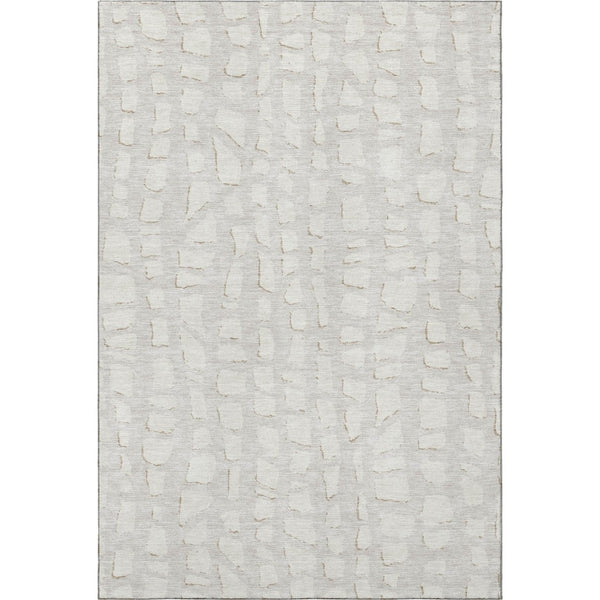 HomeRoots 9' X 12' Cobblestone Washable Area Rug - Ivory & Beige with UV Protection for Family-Friendly Spaces 663364