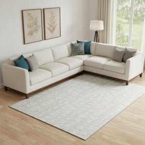 HomeRoots 10' X 14' Ivory & Beige Cobblestone Area Rug - Washable, Stain-Resistant, UV-Protected for Families 663365