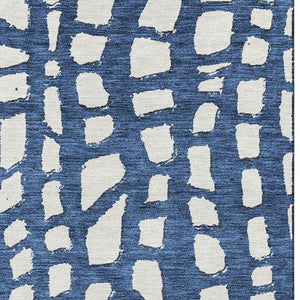 HomeRoots 5' X 8' Navy Blue & Ivory Cobblestone Washable Area Rug with UV Protection for Stylish Living Spaces 663367