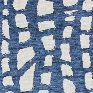 HomeRoots 8' X 10' Navy Blue & Ivory Cobblestone Area Rug - Washable, UV Protected, Kid & Pet Friendly! 663369