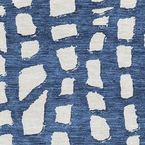 HomeRoots 10' Navy Blue & Ivory Cobblestone Area Rug - Washable, UV Protected, Stain Resistant for Busy Homes 663371