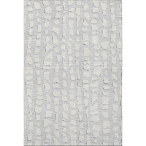 HomeRoots 5' X 8' Stylish Silver & Ivory Cobblestone Washable Area Rug with UV Protection for Modern Homes 663385