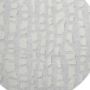 HomeRoots 8' Silver And Ivory Cobblestone Rug – Washable, UV-Protected, Soft, Durable for High-Traffic Areas 663386