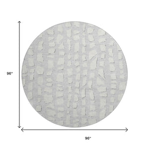 HomeRoots 8' Silver And Ivory Cobblestone Rug – Washable, UV-Protected, Soft, Durable for High-Traffic Areas 663386