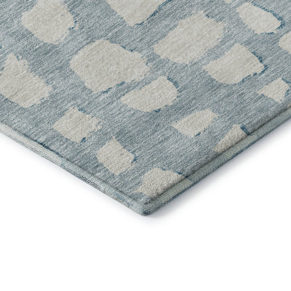 HomeRoots 5' X 8' Sky Blue Cobblestone Washable Area Rug - UV Protected, Stain Resistant & Soft for Homes 663391