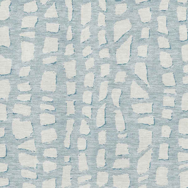 HomeRoots 5' X 8' Sky Blue Cobblestone Washable Area Rug - UV Protected, Stain Resistant & Soft for Homes 663391