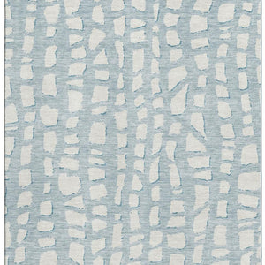 HomeRoots 5' X 8' Sky Blue Cobblestone Washable Area Rug - UV Protected, Stain Resistant & Soft for Homes 663391
