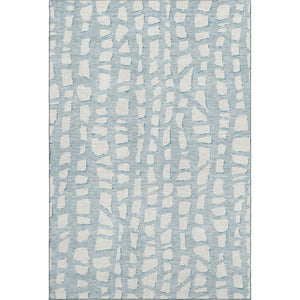 HomeRoots 10' Sky Blue & Ivory Cobblestone Washable Area Rug - Durable, UV Protected, Perfect for Family Spaces! 663395