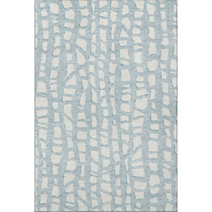 HomeRoots 10' Sky Blue & Ivory Cobblestone Washable Area Rug - Durable, UV Protected, Perfect for Family Spaces! 663395