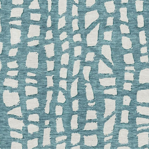 HomeRoots 8' X 10' Stylish Teal & Ivory Cobblestone Washable Area Rug with UV Protection for Family Spaces 663399