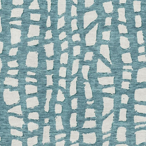 HomeRoots 9' X 12' Teal and Ivory Cobblestone Area Rug - Durable, Washable, UV-Protected for Indoor & Outdoor Use 663400