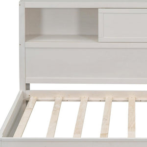HomeRoots White Wood Twin Day Bed with Storage Drawers - Elegant, Versatile Design for Any Room, 450 lb Capacity 663403
