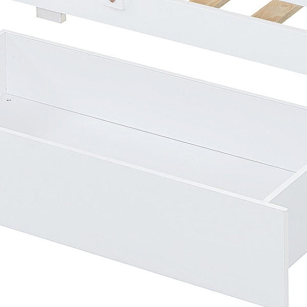 HomeRoots White Wood Twin Day Bed with Storage Drawers – Stylish Multi-Functional Seating & Sleeping Solution 663405