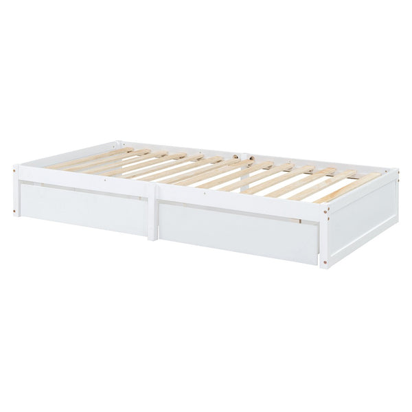 HomeRoots White Wood Twin Day Bed with Storage Drawers – Stylish Multi-Functional Seating & Sleeping Solution 663405