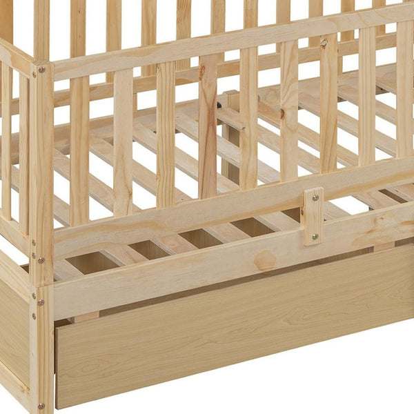 HomeRoots Natural Wood Twin Day Bed with Storage Drawers - Stylish Versatile Seating & Sleeping Solution 663406