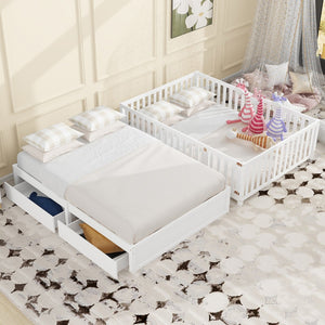 HomeRoots White Wood Full Day Bed with Storage Drawers – Elegant Design for Versatile Sleeping & Seating Needs 663408