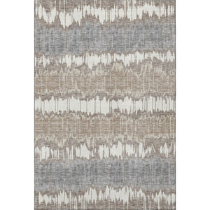 HomeRoots 5' X 8' Washable Taupe, Ivory & Gray Striped Area Rug with UV Protection - Perfect for High-Traffic Spaces! 663465