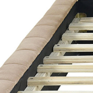 HomeRoots Beige Tufted Linen Day Bed - Stylish Upholstered Full Bed for Guest Rooms, Living Areas & Offices 663494