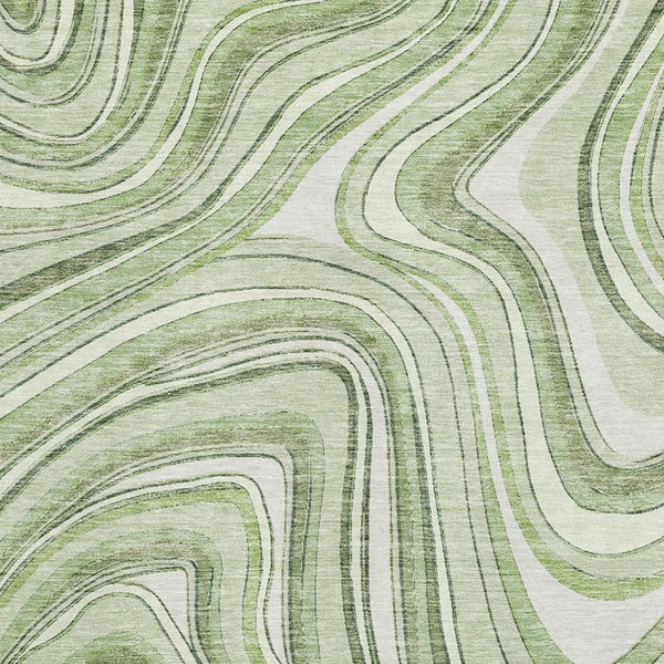 HomeRoots 9' X 12' Artichoke Green & Ivory Marble Washable Area Rug with UV Protection for Busy Homes 663499