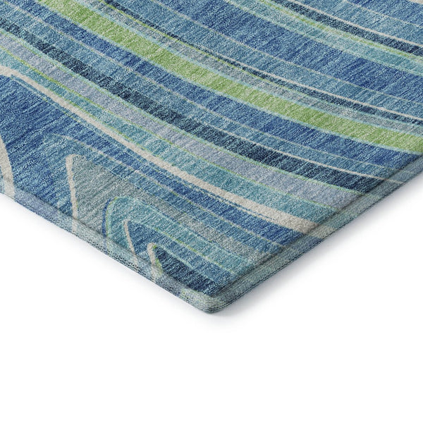 HomeRoots 8' x 10' Washable Blue Green Ivory Marble Area Rug - UV Protected, Durable & Stylish Home Décor 663510