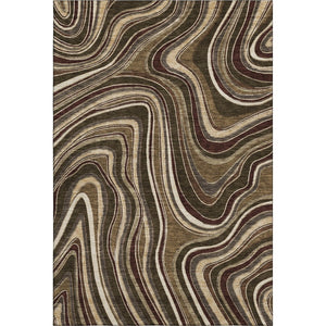 HomeRoots 5' Marble Washable Area Rug in Brown, Beige & Taupe – UV Protected, Stain Resistant & Soft Feel 663520