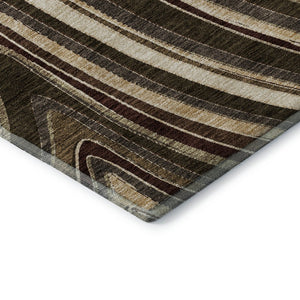 HomeRoots 5' Marble Washable Area Rug in Brown, Beige & Taupe – UV Protected, Stain Resistant & Soft Feel 663520