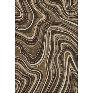 HomeRoots 5' Marble Washable Area Rug in Brown, Beige & Taupe – UV Protected, Stain Resistant & Soft Feel 663520