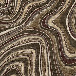 HomeRoots 10' Marble Washable Area Rug in Brown, Beige & Taupe – UV-Protected, Stain-Resistant, Durable Design 663524