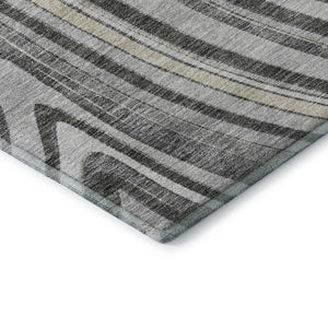 HomeRoots 10' Gray and Ivory Marble Washable Area Rug with UV Protection for Modern Elegance in Any Room 663536