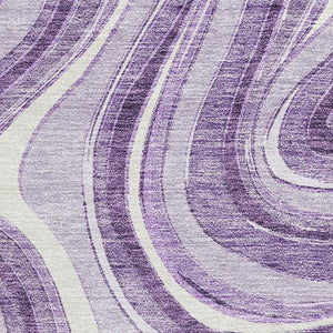 HomeRoots 5' X 8' Elegant Lavender and Ivory Marble Washable Area Rug with UV Protection for Any Space 663544