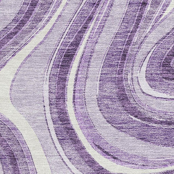 HomeRoots 5' X 8' Elegant Lavender and Ivory Marble Washable Area Rug with UV Protection for Any Space 663544