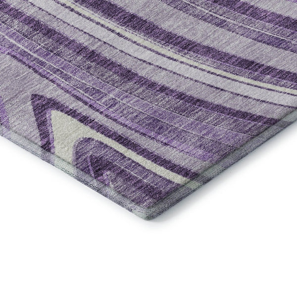 HomeRoots 8' Lavender and Ivory Marble Round Rug - Washable, UV-Protected, Pet-Friendly & Stylish Decor 663545