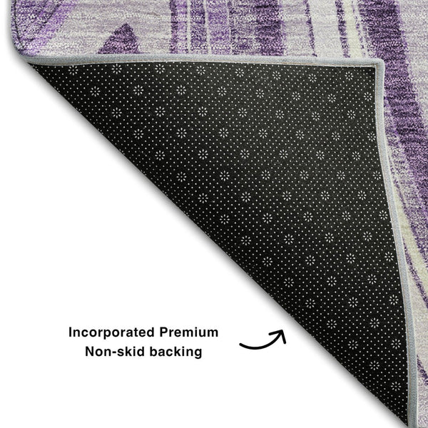 HomeRoots 8' X 10' Elegant Lavender & Ivory Marble Area Rug – Washable, UV Protected, Stain Resistant & Non-Slip 663546