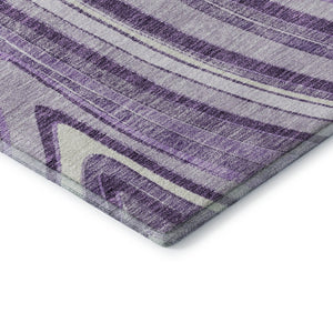 HomeRoots 8' X 10' Elegant Lavender & Ivory Marble Area Rug – Washable, UV Protected, Stain Resistant & Non-Slip 663546