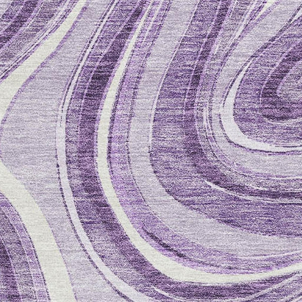 HomeRoots 8' X 10' Elegant Lavender & Ivory Marble Area Rug – Washable, UV Protected, Stain Resistant & Non-Slip 663546