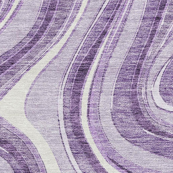 HomeRoots 9' X 12' Elegant Lavender and Ivory Marble Area Rug – UV Protected, Stain Resistant, Easy Care Design 663547