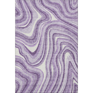 HomeRoots 9' X 12' Elegant Lavender and Ivory Marble Area Rug – UV Protected, Stain Resistant, Easy Care Design 663547