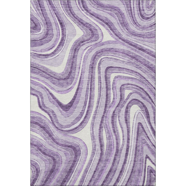 HomeRoots 9' X 12' Elegant Lavender and Ivory Marble Area Rug – UV Protected, Stain Resistant, Easy Care Design 663547
