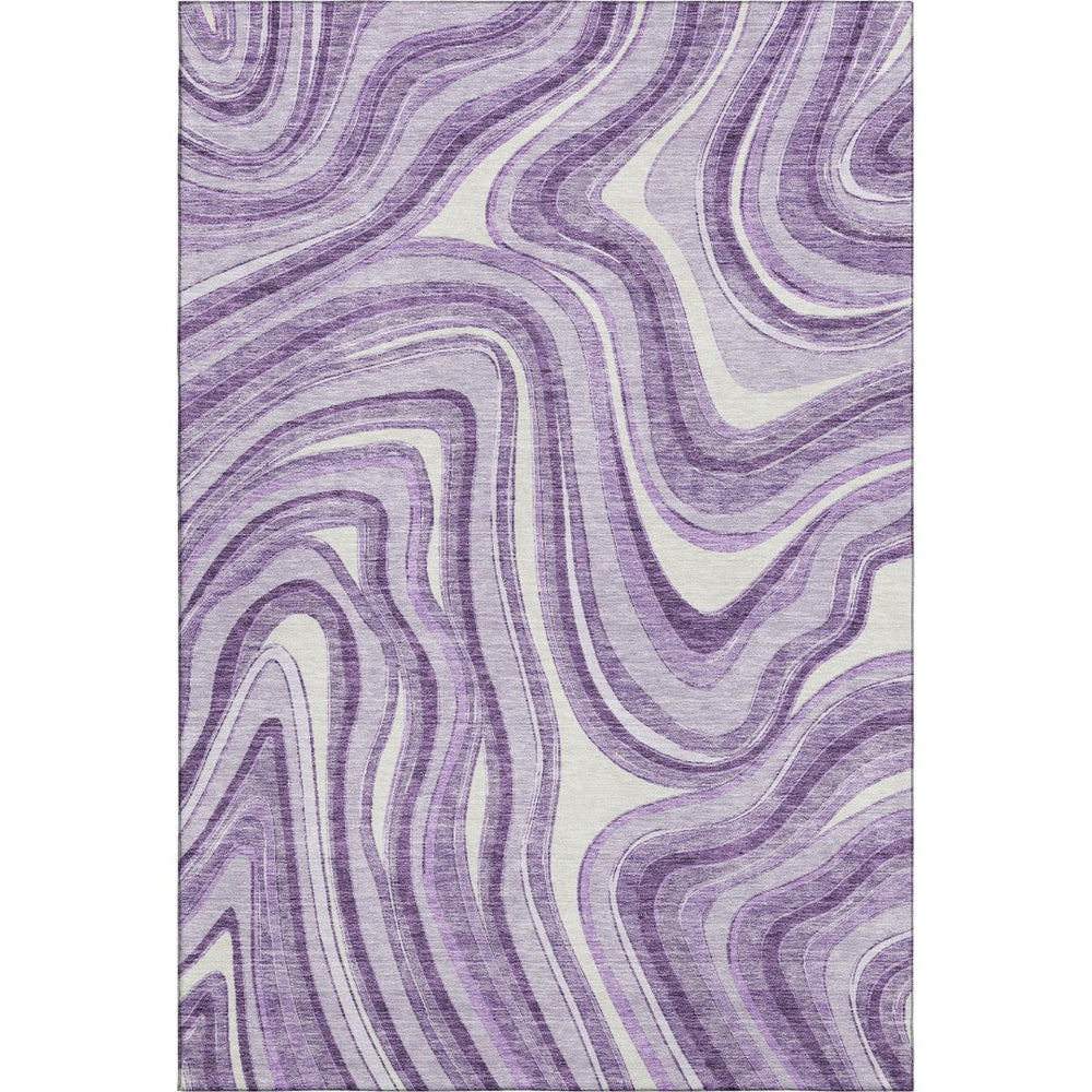 HomeRoots 10' Stylish Lavender & Ivory Marble Washable Area Rug – UV Protected, Stain Resistant for Every Space 663548