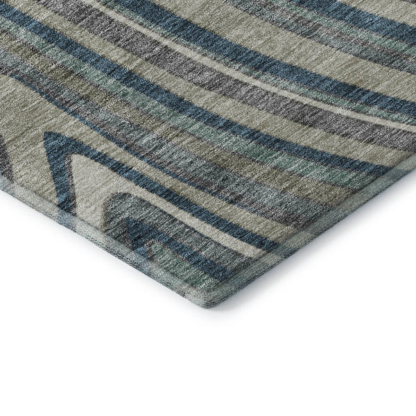 HomeRoots 10' Teal Ivory Taupe Marble Washable Area Rug - Stain Resistant, UV Protected, Durable Design! 663566