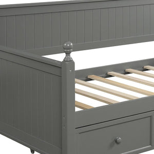 HomeRoots Gray Wood Twin Day Bed - Elegant Multi-Functional Design with Drawers for Stylish Storage Solutions 663613