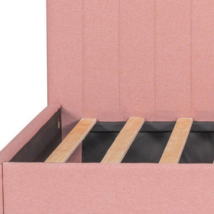 HomeRoots Pink Tufted Linen Day Bed with Storage Drawers – Stylish, Versatile & Comfortable Twin Size Solution 663627