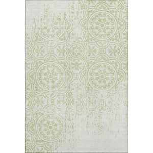 HomeRoots 5' X 8' Elegant Artichoke Green & Ivory Medallion Area Rug - Washable, UV Protected & Stain Resistant! 663655