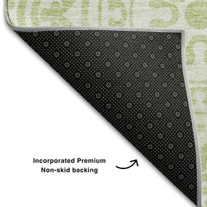 HomeRoots 5' X 8' Elegant Artichoke Green & Ivory Medallion Area Rug - Washable, UV Protected & Stain Resistant! 663655