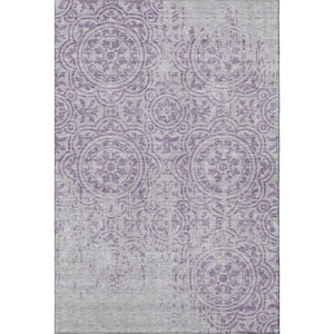 HomeRoots 10' X 14' Lavender Medallion Area Rug - Washable, UV-Protected, Kid & Pet-Friendly, Stylish Design 663689