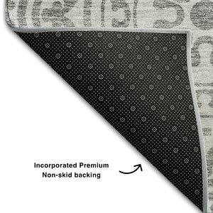 HomeRoots 5' X 8' Silver and Gray Medallion Area Rug - Washable, UV Protected, Durable for High-Traffic Spaces 663709