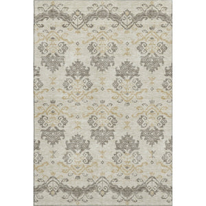 HomeRoots 10' Beige, Gold & Taupe Medallion Washable Area Rug - UV Resistant, Stain-Proof, Non-Slip Backing 663732
