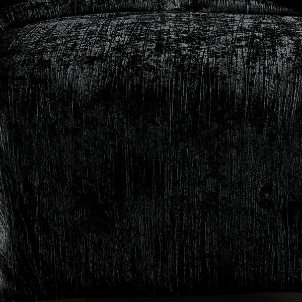 English Elm Turin Black Crinkle Velvet 2-Piece Twin Comforter Set with Sham, Brushed Polyester Backing, Luxury Texture B340P341984