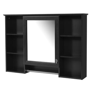 English Elm 3-in-1 Wall Mounted Bathroom Medicine Cabinet with Soft Close Mirror and Towel Bar Black N710P358613B